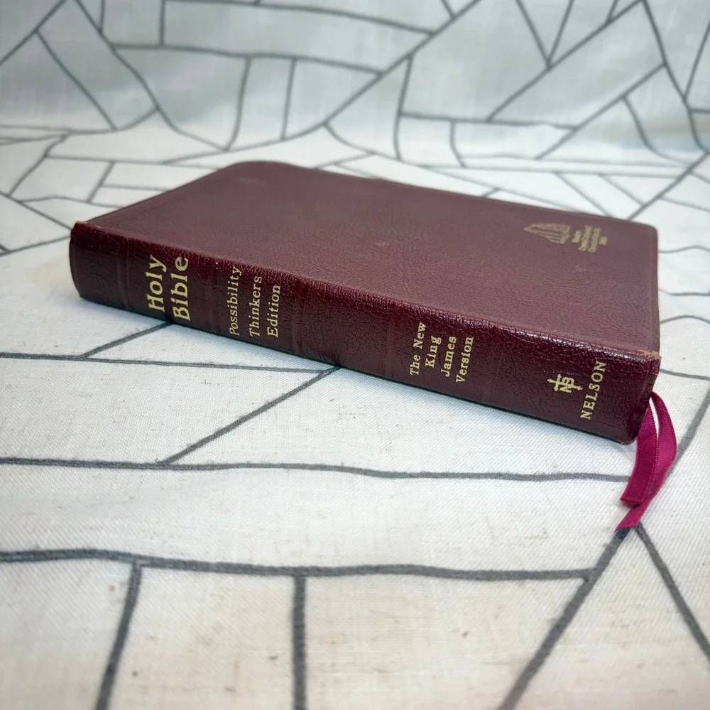 Thomas Nelson Holy Bible NKJV Burgundy Leather Possibility Thinkers Edition 1984